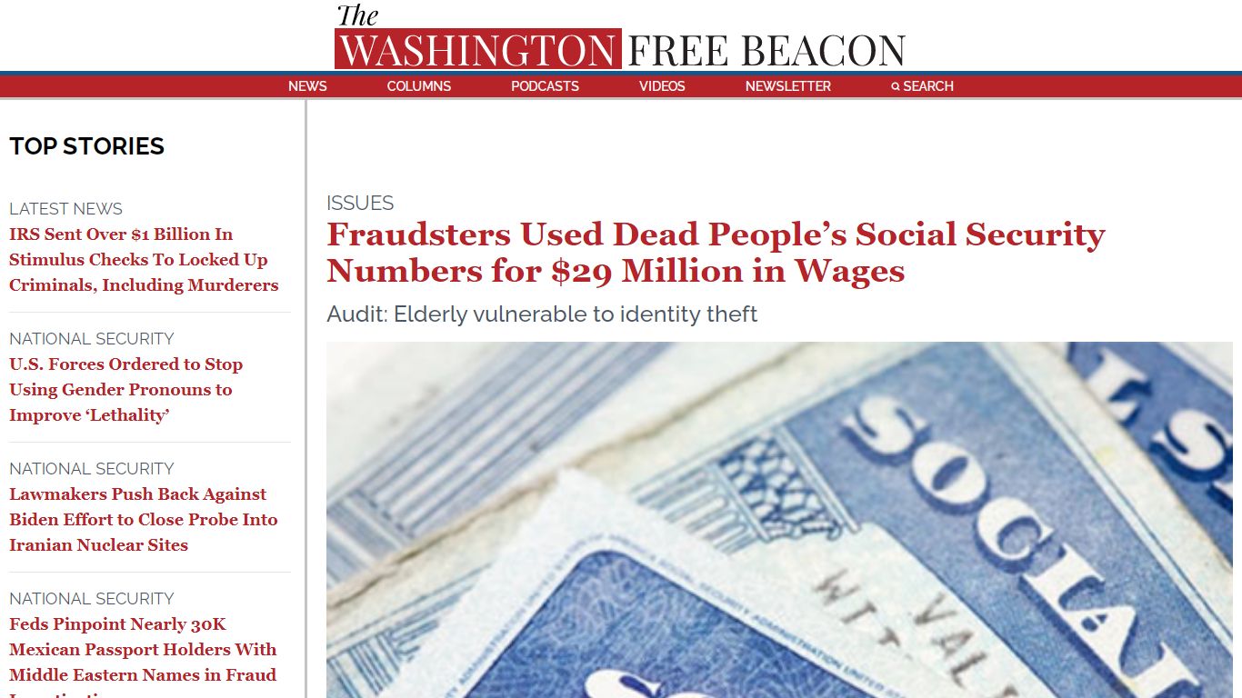 Fraudsters Used Dead People's Social Security Numbers for $29M