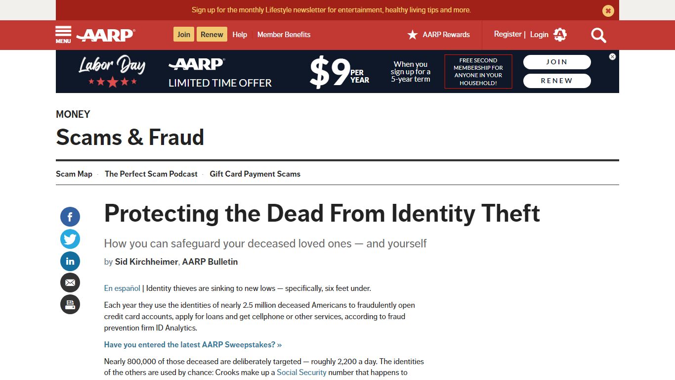 Protecting Deceased Loved Ones From Identity Theft - Family - AARP